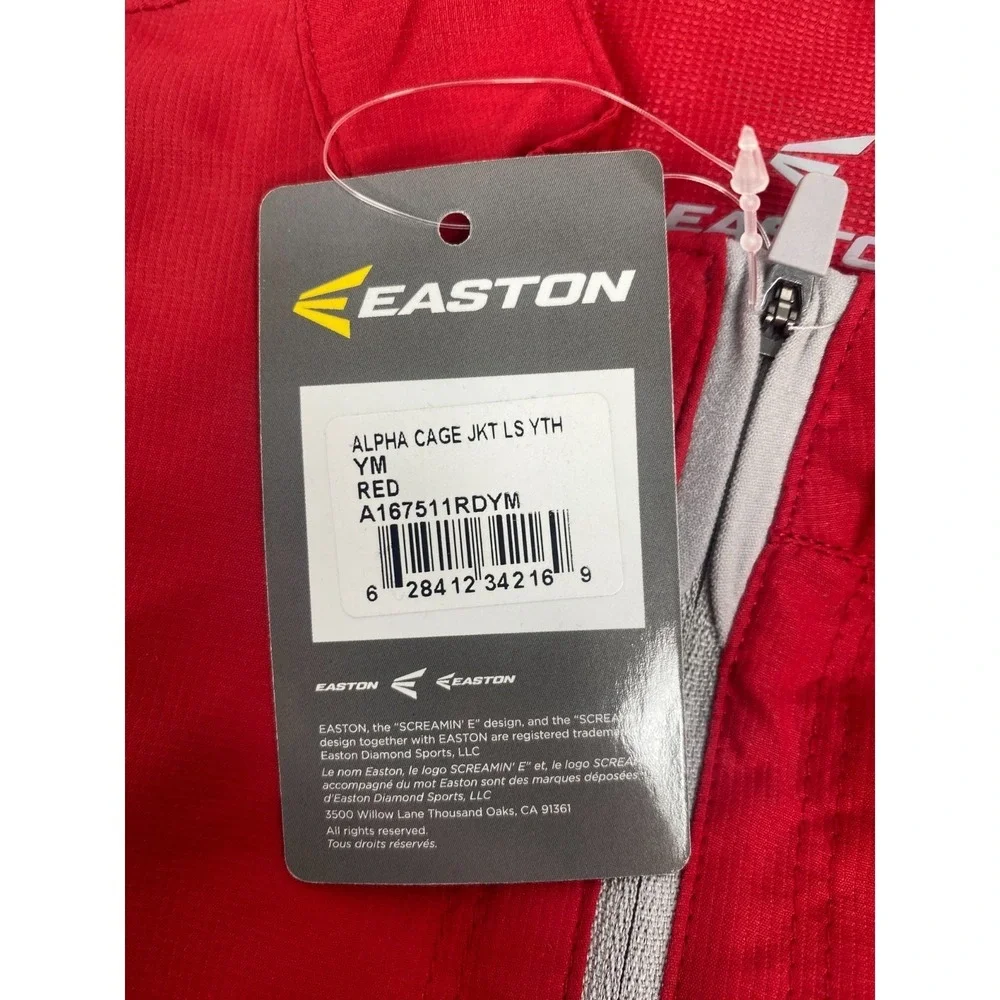 Easton Alpha Cage Jacket Youth Medium Red NEW Long Sleeve Quarter Zip